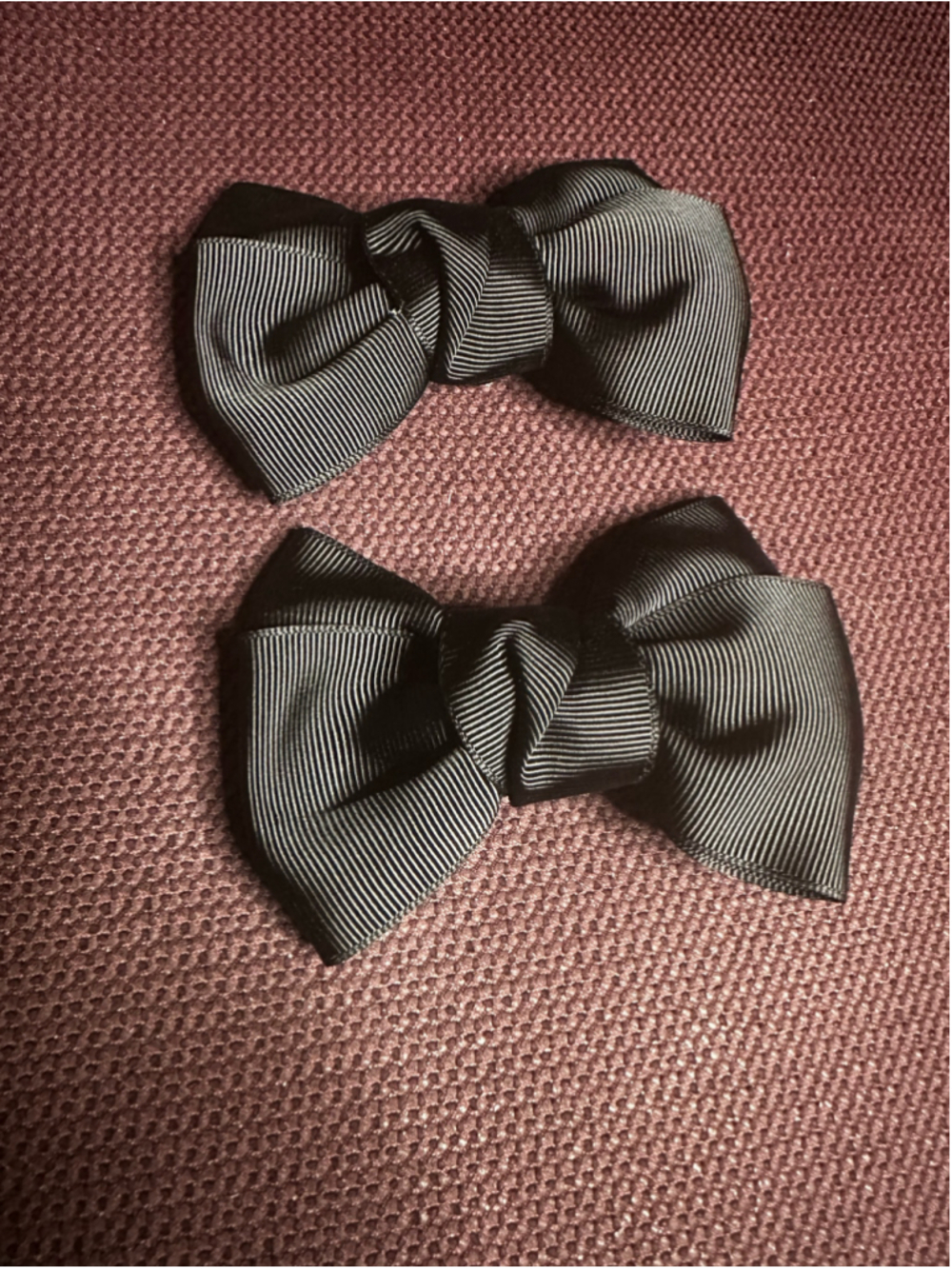 Black Grosgrain Shoe Bows Set - Pair